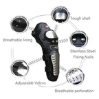 Motorcycle Knee Shin and Elbow Guard Stainless Steel Protective Set