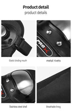 Motorcycle Knee Shin and Elbow Guard Stainless Steel Protective Set