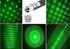 Laser Pointer, Portable Green, with Pattern Head and Light Modes