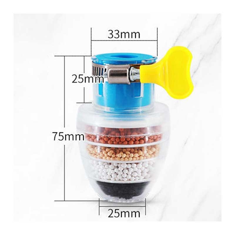 Faucet Mounted Water Filter Stone Purifier with Ring Clip Easy Install