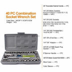 Socket Wrench Tool Kit, with Screwdrivers and Socket Set, Aiwa 40-Piece