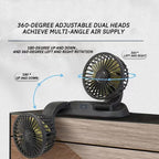 Car Dashboard Cooling Fan, Dual Head, 360 Degree Rotation for Cars
