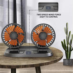 Car Dashboard Cooling Fan, Dual Head, 360 Degree Rotation for Cars