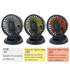 Car Cooling Fan, Multi-Angle Rotatable with USB Cable for Car