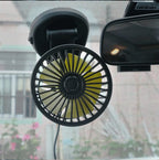 Car Cooling Fan, Multi-Angle Rotatable with USB Cable for Car