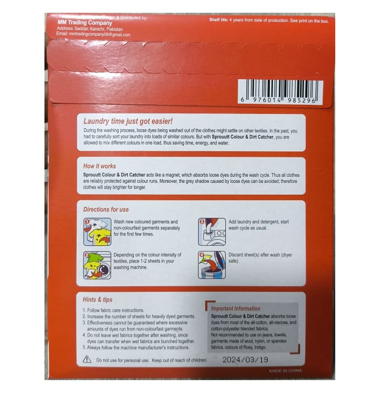 Grabber, Laundry Color Dye Protection Wash - Sheets 8 Pieces