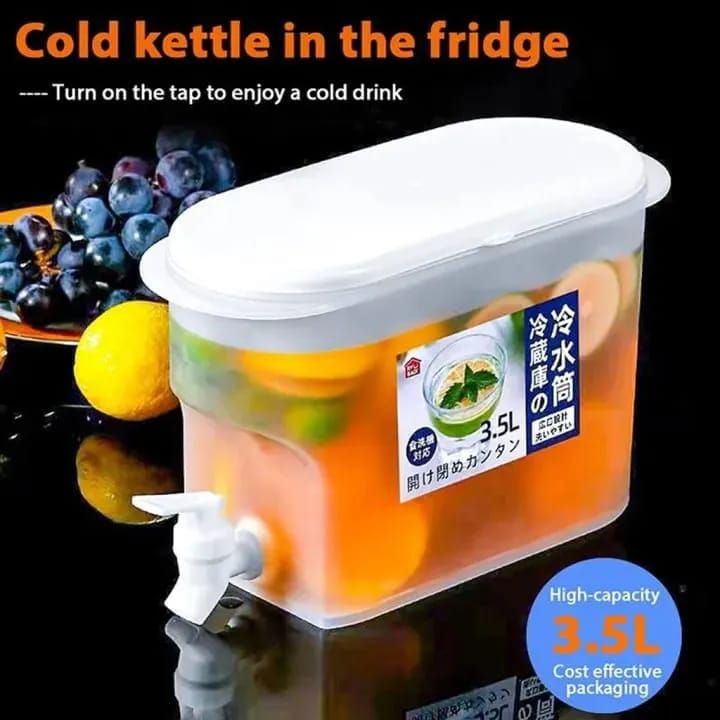 Water Storage Container, Fridge Beverage Dispenser with Tap Food Grade