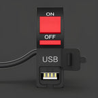 Motorcycle Headlight Indicator Switch with USB Charger 5V 2A