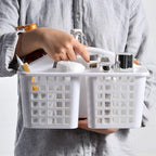 Plastic Storage Basket with Handle for Bathroom & Kitchen Organizer