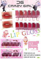 (Pack of 6 ) Crazy Girl Ice cream Matte Lipgloss,