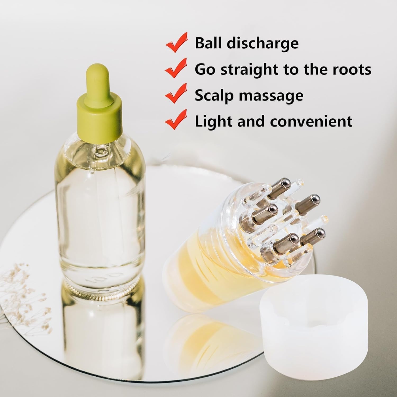 Massage Comb, Portable Mini, Hair Oil Application - 6ml Tank