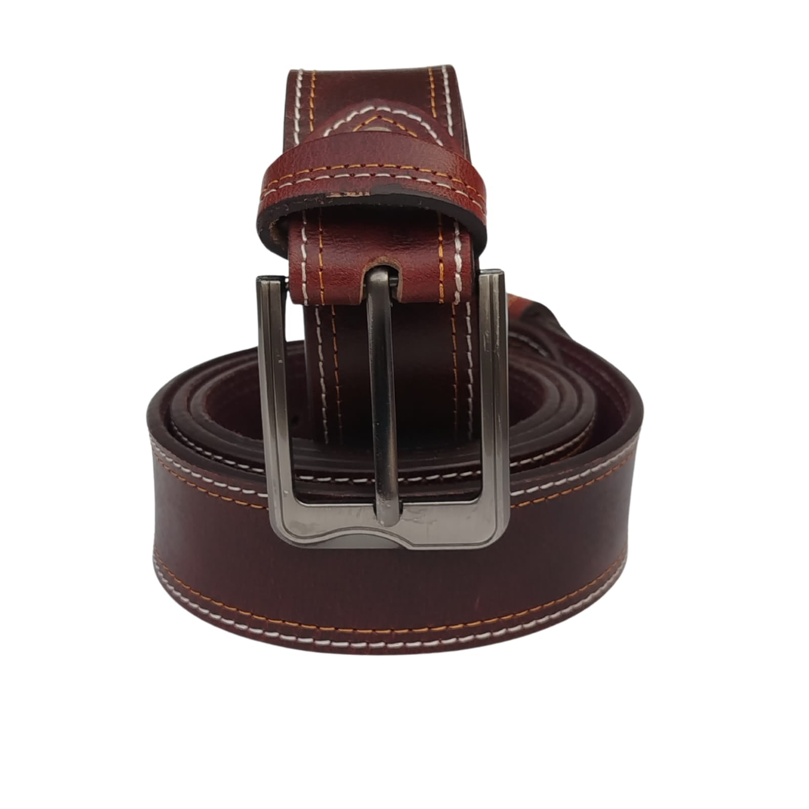 Leather Belt, Mahroon Buffalo, Adjustable Waist Belt, for Men