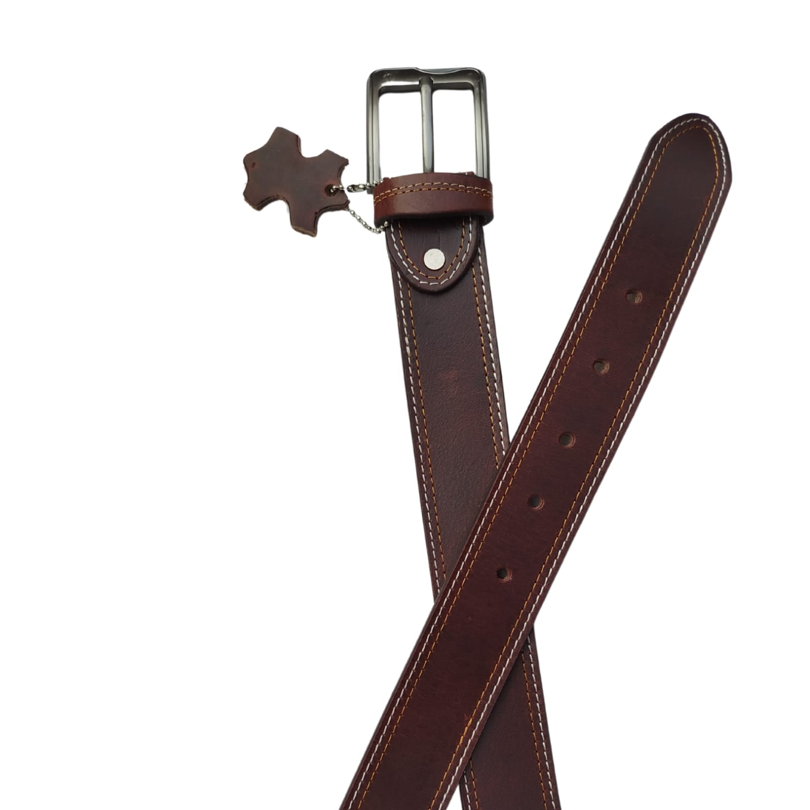 Leather Belt, Mahroon Buffalo, Adjustable Waist Belt, for Men