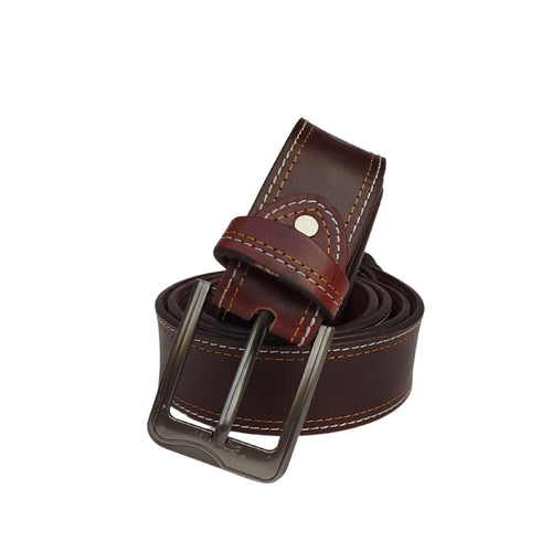Leather Belt, Mahroon Buffalo, Adjustable Waist Belt, for Men