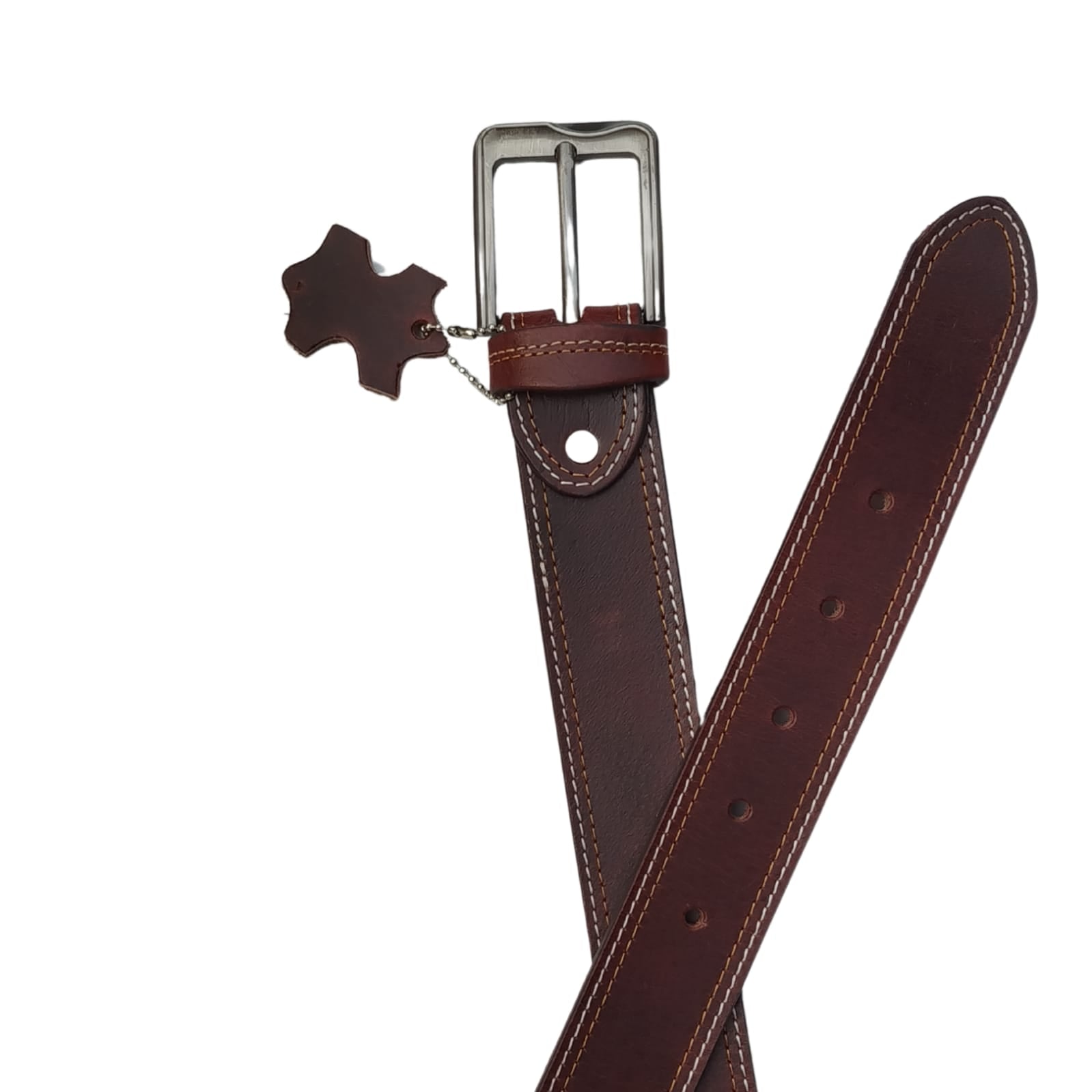 Leather Belt, Mahroon Buffalo, Adjustable Waist Belt, for Men