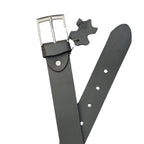Leather Belt,Grey Buffalo Leather Adjustable Waist Belt, for Men