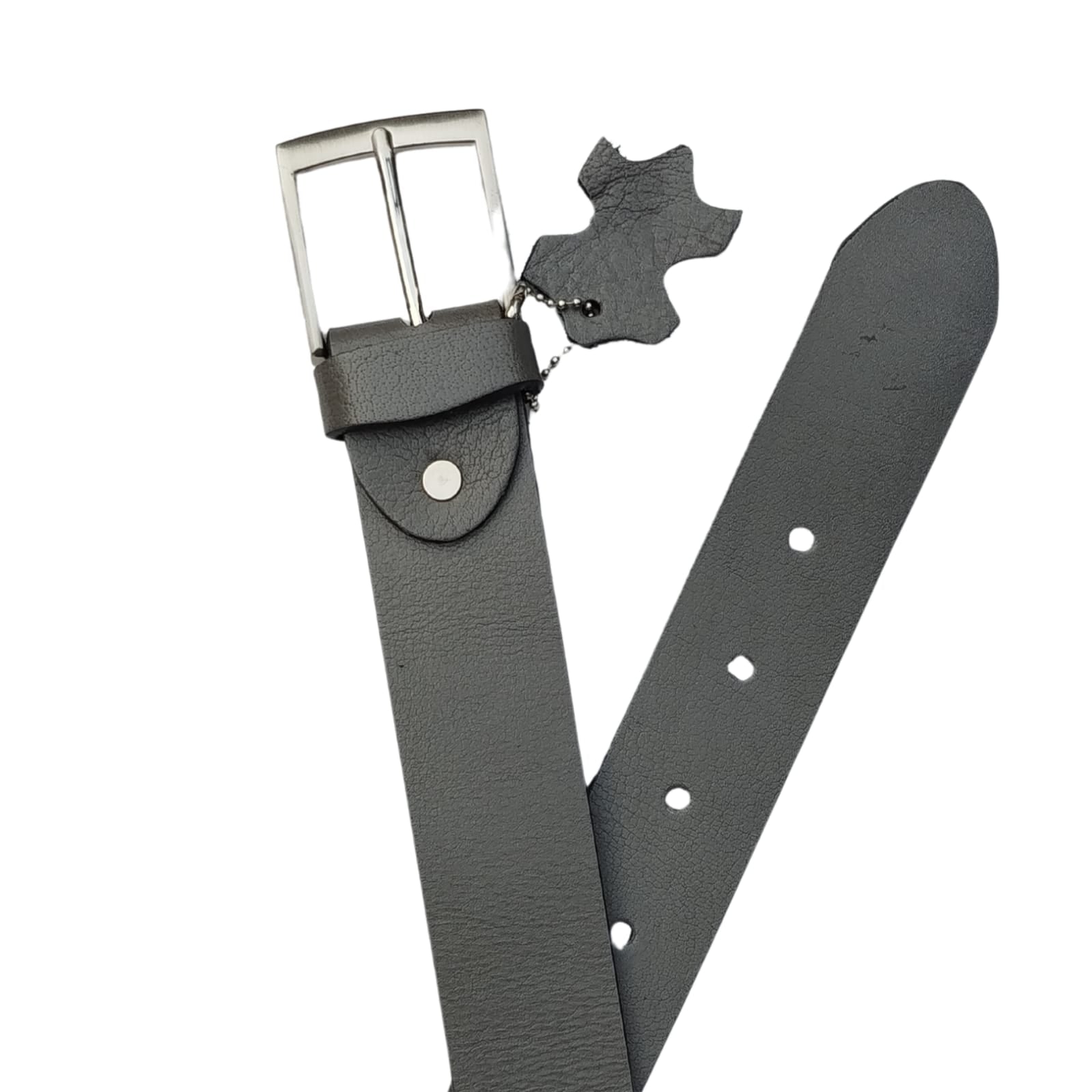 Leather Belt,Grey Buffalo Leather Adjustable Waist Belt, for Men