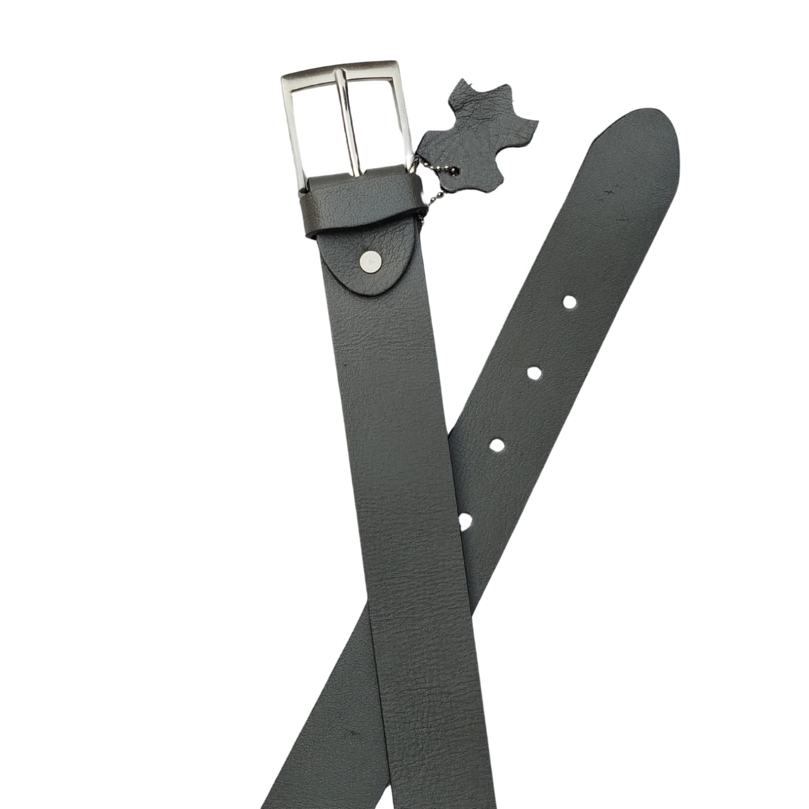 Leather Belt,Grey Buffalo Leather Adjustable Waist Belt, for Men