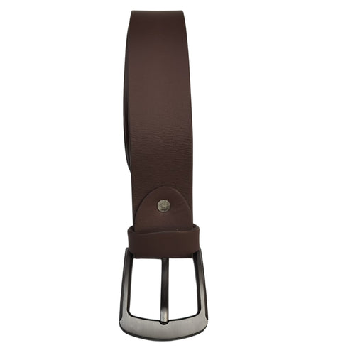 Leather Belt, Dark Brown Buffalo Leather Adjustable Waist, for Men