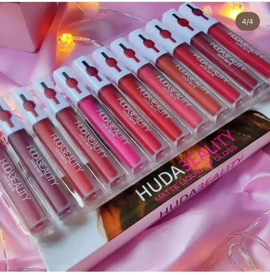 Pack Of 12 Multicolor Lip Gloss Huda Beauty For Girls And Women