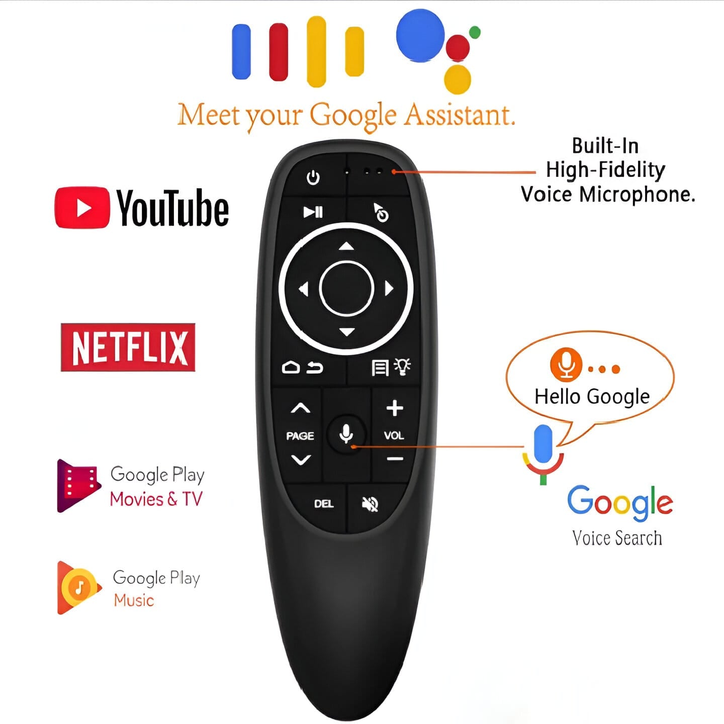 Wireless Air Mouse with Gyroscope Voice Remote for TV Box Laptop