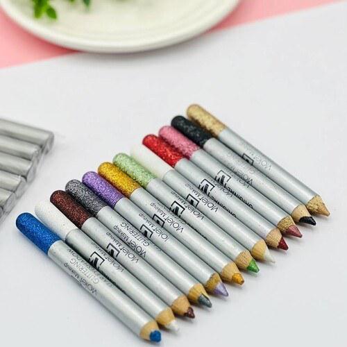 Violet Glitter Eye Shadow Pencil Set – 6 or 12 Shades