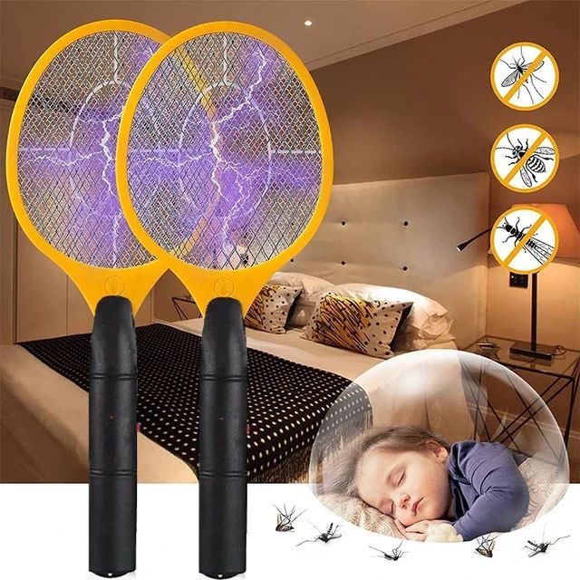 Electric Mosquito Killer Racket, with 3 Layer Net and Night Light