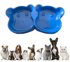 Cat Shaped Double Pet Food Bowl Non Slip Plastic Food and Water Feeder
