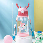 Water Bottle, Durable Thorn-Shaped Design, Adorable Reindeer