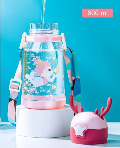 Water Bottle, Durable Thorn-Shaped Design, Adorable Reindeer