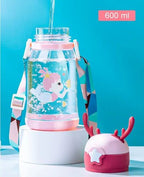 Reindeer Shape Kids Water Bottle, Leak Resistant Sipper - 600ml