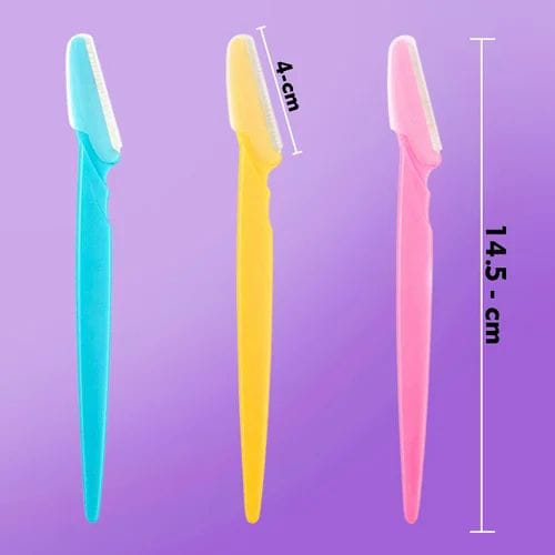 Eyebrow Razors, Precision Stainless Steel Facial Grooming Tools 3 Pack