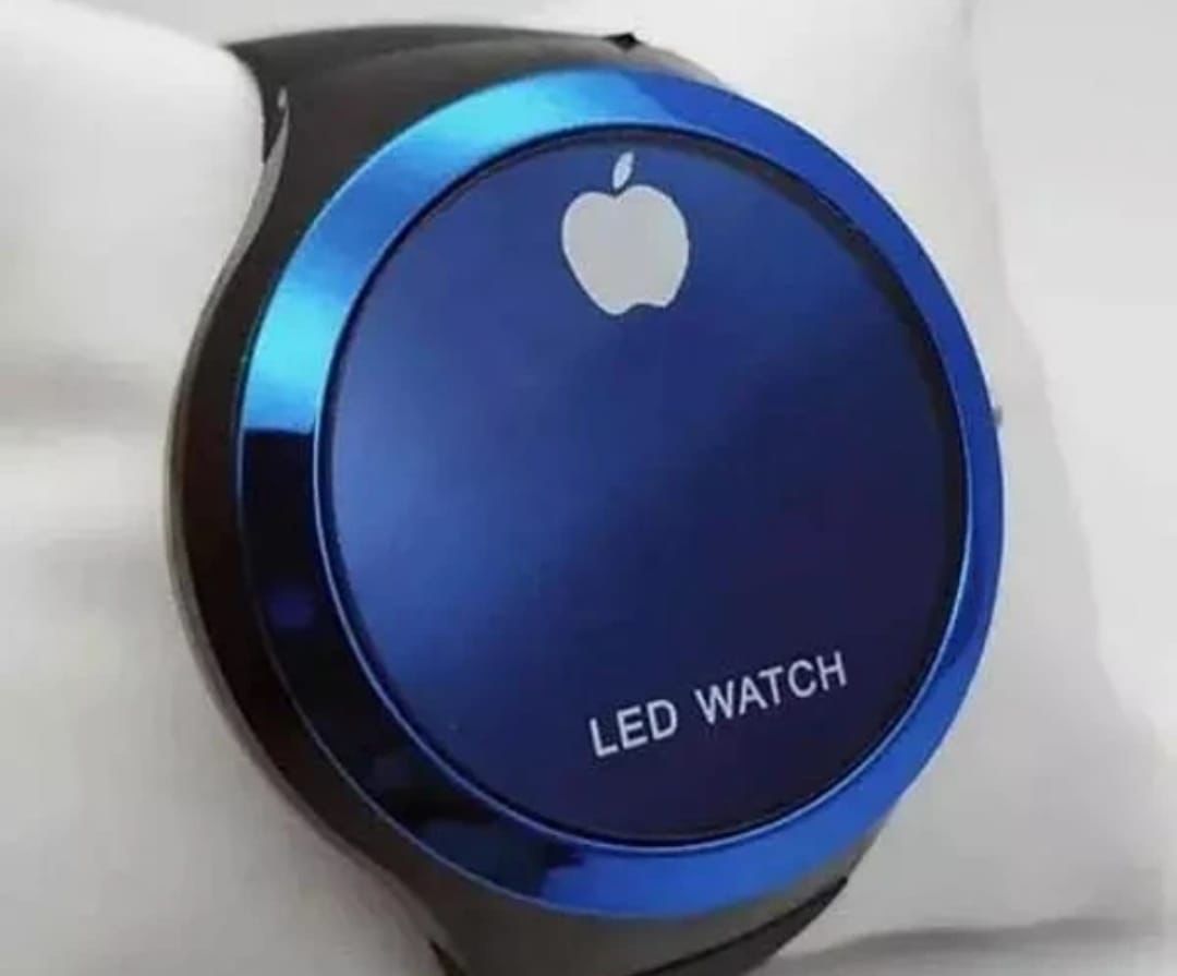 Digital Watch, Round Shape Led with Apple Logo, for Unisex