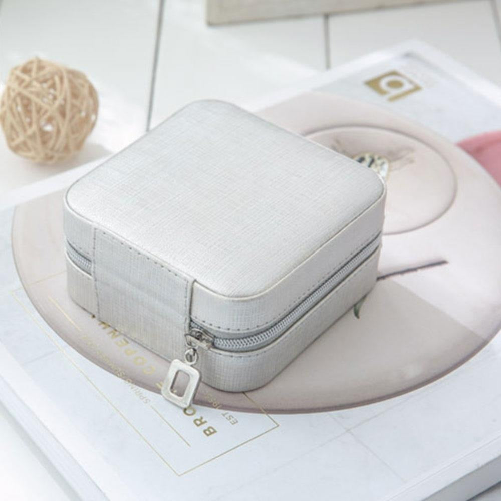 Box, Travel Leather Pocket Jewellery Organizer, with Zipper Leather Storage Case