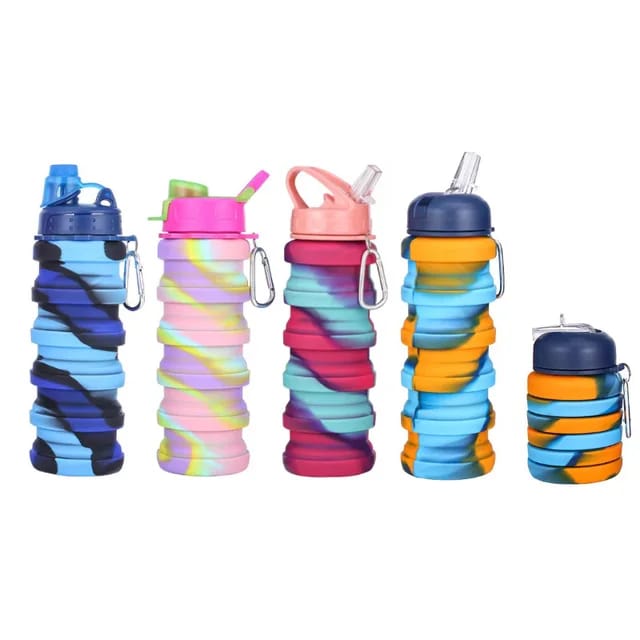 Water Bottle, Collapsible Leak Proof with Snap Hook