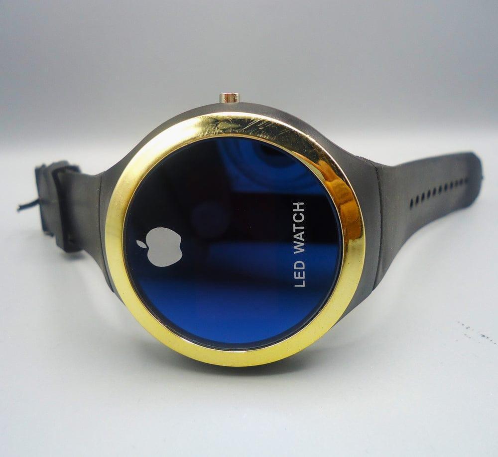 Digital Watch, Round Shape Led with Apple Logo, for Unisex