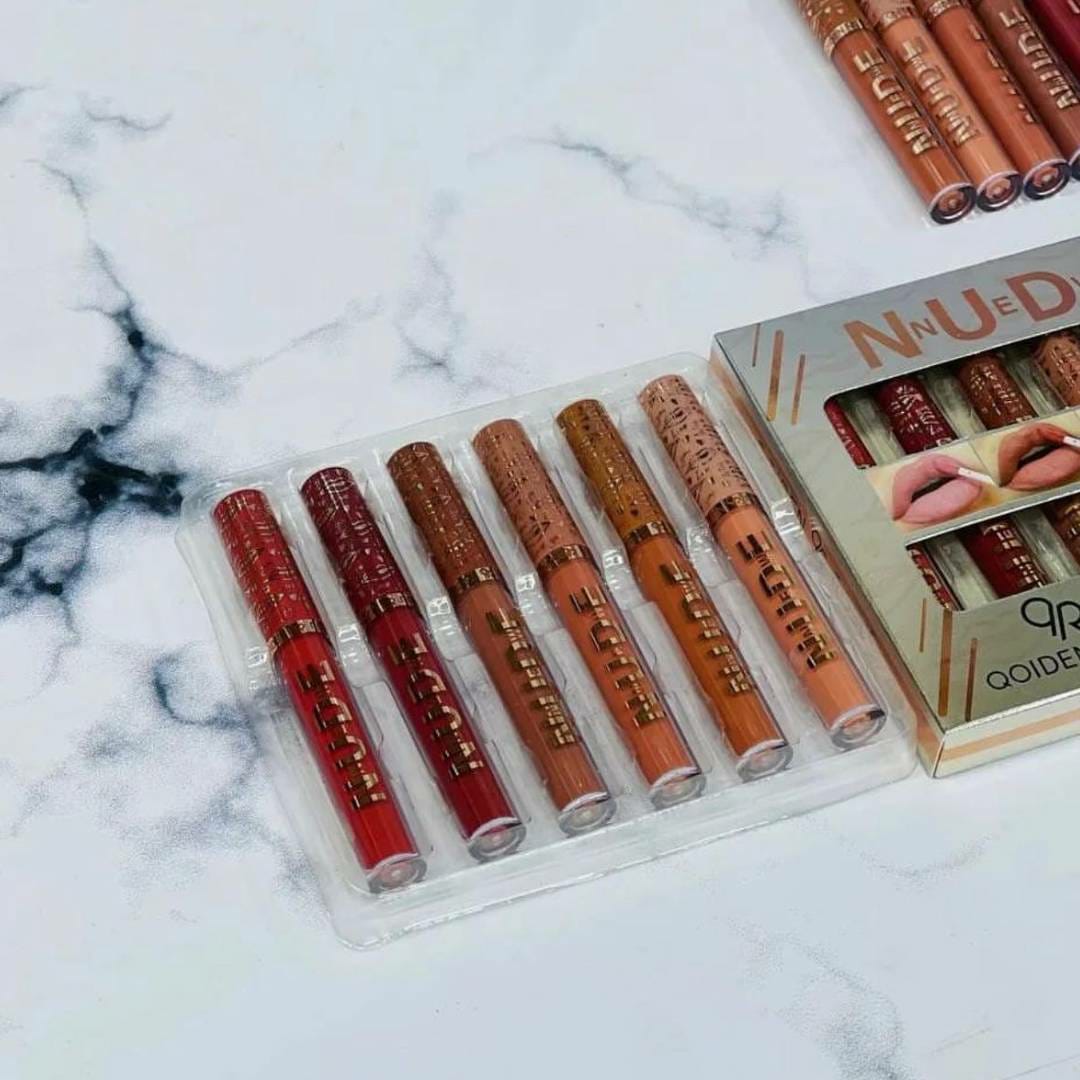 Pack Of 6 Nude High Pigment Matte Lipgloss Soft &amp; Matte Texture Hydrating Lipgloss (Random Color)