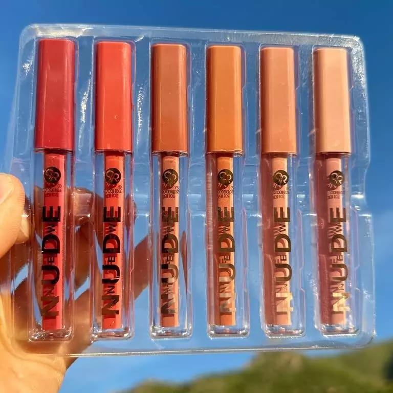Pack of 6 Nude Look High Pigment Matte Lipgloss Long Lasting Soft &amp; Smooth Lipgloss (Random Color)