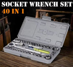 Socket Wrench Tool Kit, with Screwdrivers and Socket Set, Aiwa 40-Piece