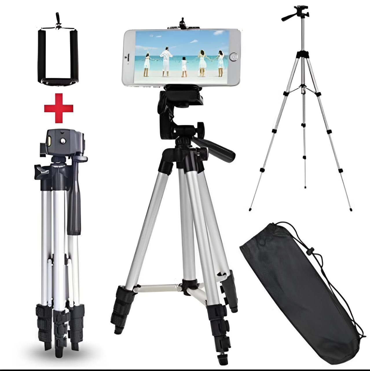 Tripod Stand, 3.5 Feet with Mobile Holder and Bag