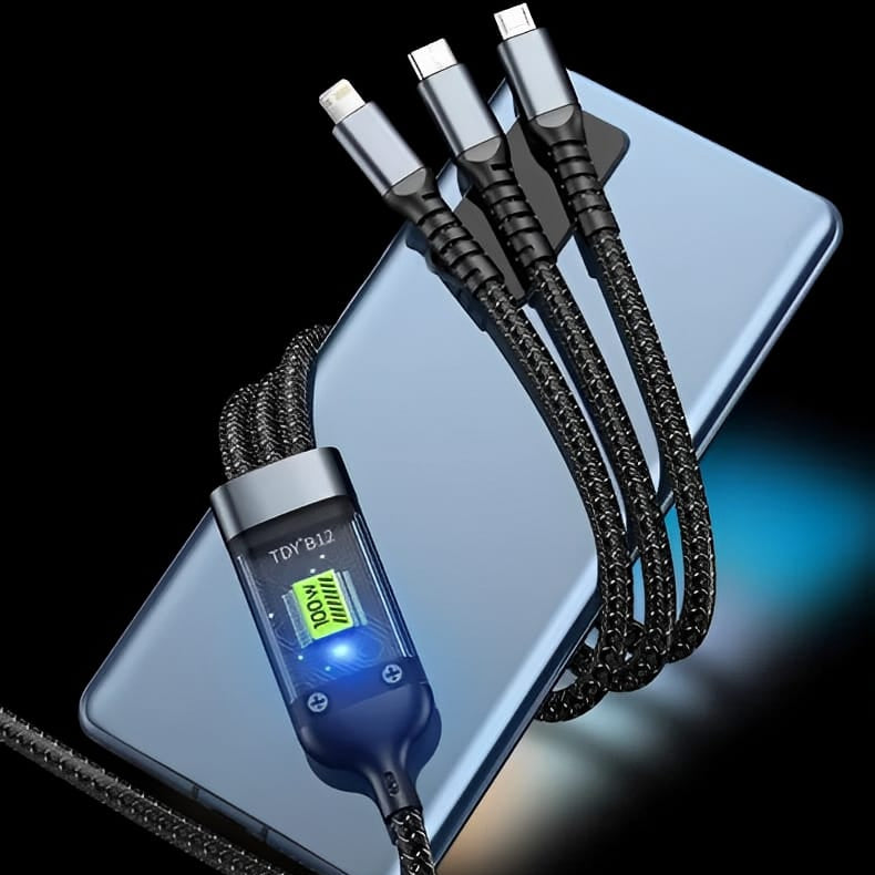 Gamen 3 in 1 100W Fast Charging Cable Nylon Braided