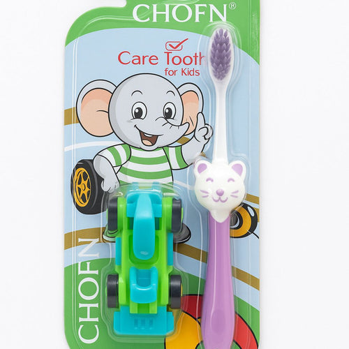 Toothbrush Set Soft Bristles with Toy Car for Kids