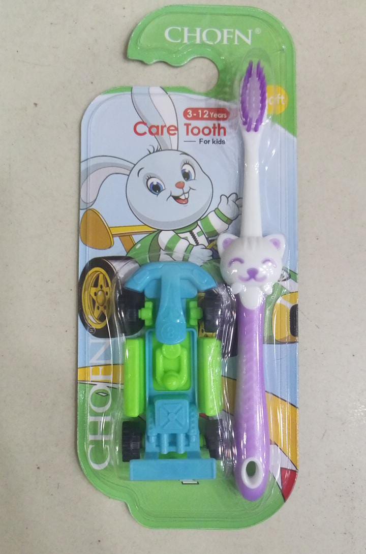 Toothbrush Set Soft Bristles with Toy Car for Kids