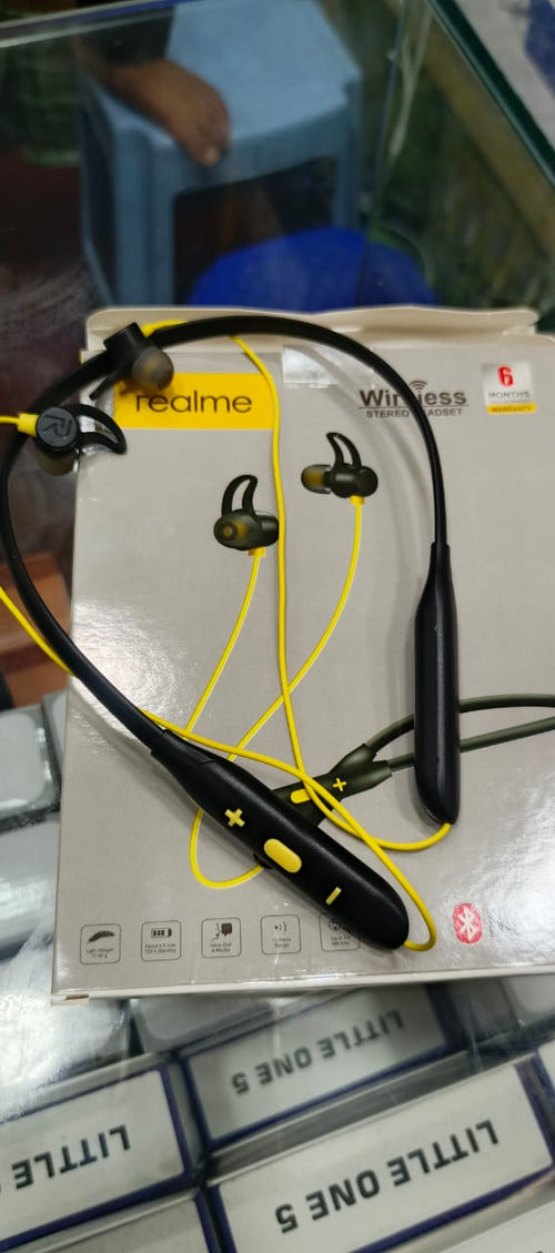 Neckband Headset, Realme Bluetooth, Earphones with Deep Bass and Long Battery