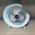 Fan, LED Atmosphere Light Mini Electric Portable Table, with 3 Speed and 180 Degree Adjustment