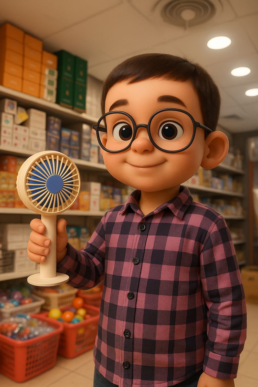 Fan , Portable Mini Rechargeable,  Single Speed Air Cooler for Summer Use