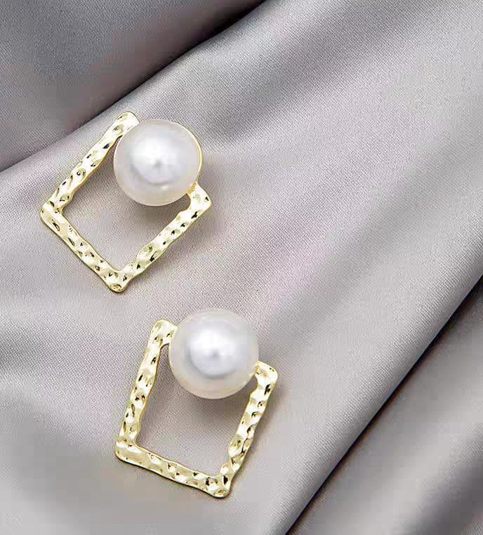 Earing, Korean Square Pearl Shape, Casual wear for girls