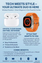 Combo Deal AirPods Pro 2 with Smartwatch, Wireless Earbuds with ANC and 7 Strap, Waterproof,