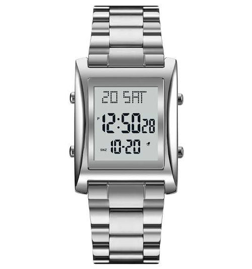 Skmei Men’s Digital Square Watch,  Stainless Steel Chain, Quartz Movement, Without box