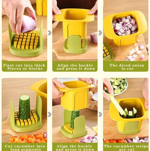 Multi-Function Handheld Chopper, Dicing, Slitting Slicing Tool for Quick Food Prep